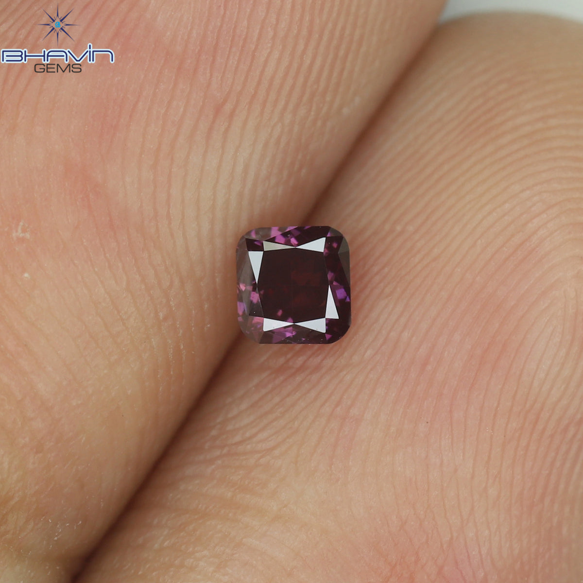 0.17 CT Natural Cushion Diamond Enhanced Pink Color Clarity SI1 (3.17 MM)