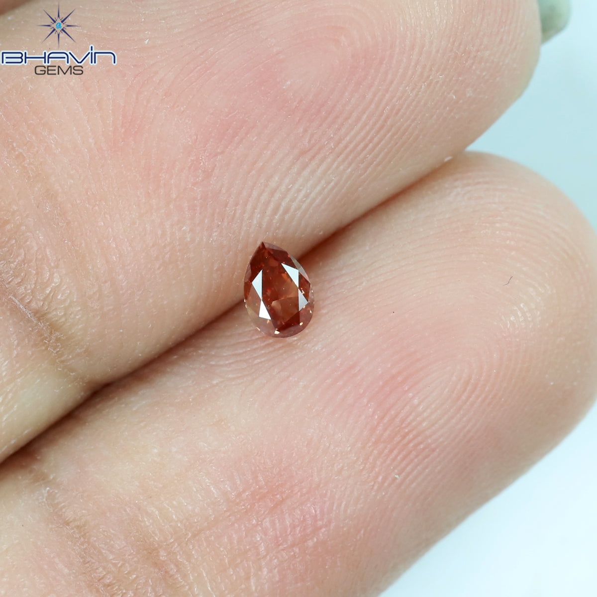 0.12 CT Natural Pear Diamond Enhanced Pink Color Clarity SI1 (3.89 MM)