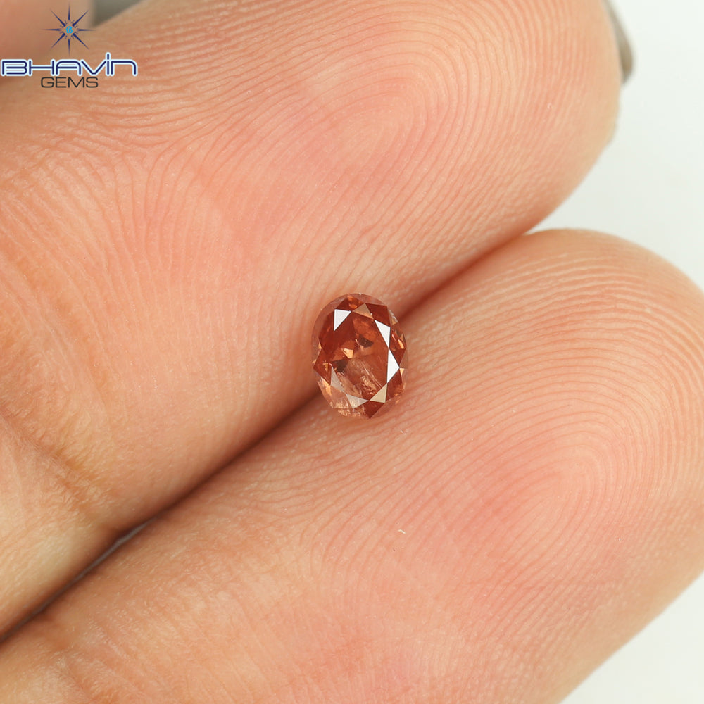0.20 CT オーバル シェイプ ナチュラル ルース ダイヤモンド ピンク カラー I1 クラリティ (4.09 MM)
