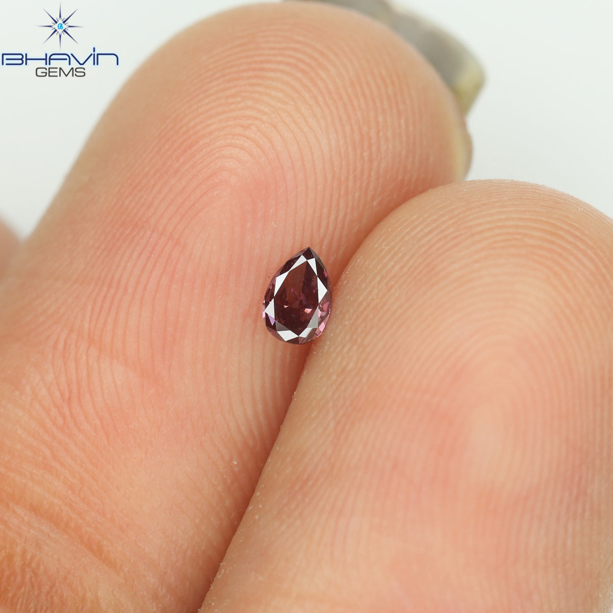 0.07 CT ペアシェイプ ナチュラル ダイヤモンド ピンク色 VS1 クラリティ (3.20 MM)