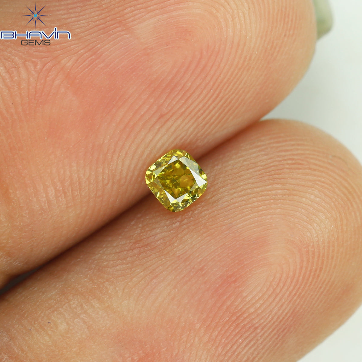 0.17 CT Natural Cushion Diamond Enhanced Yellow Color Clarity VS2 (3.04 MM)