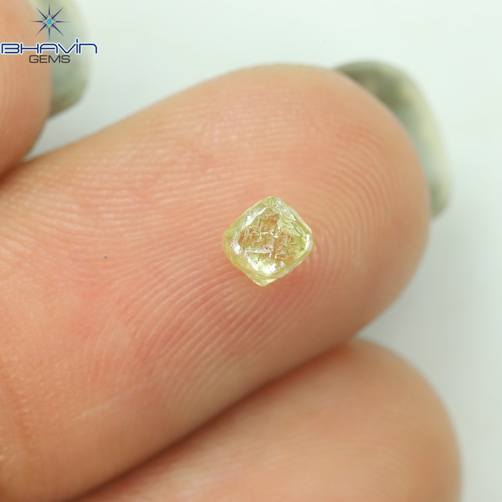 0.38 CT Rough Shape Natural Loose Diamond Yellow Color VS2 Clarity (3.40 MM)