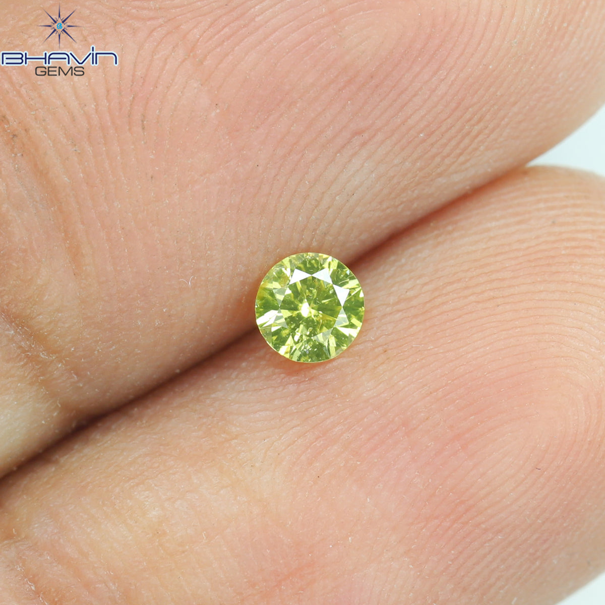 0.14 CT Natural Round Diamond Enhanced Yellow Color Clarity SI2 (3.45 MM)