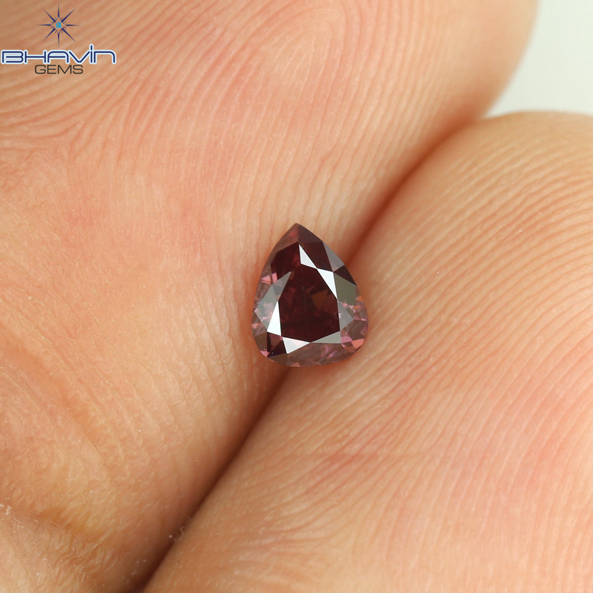 0.16 CT Natural Pear Diamond Enhanced Pink Color Clarity VS1 (3.95 MM)