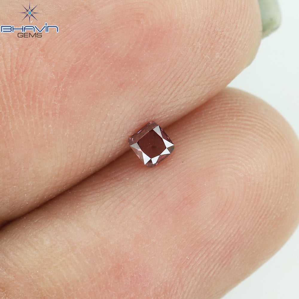 0.09 CT クッション シェイプ ナチュラル ダイヤモンド ピンク色 VS2 クラリティ (2.60 MM)