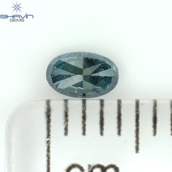 0.18 CT Oval Shape Natural Diamond Blue Color I3 Clarity (4.12 MM)