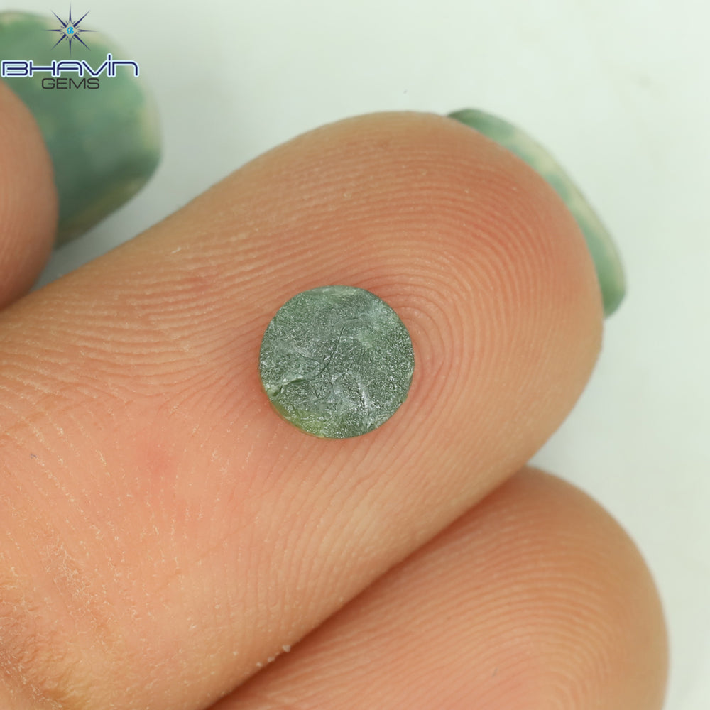 0.42 CT Round Rough Shape Green Natural Loose Diamond I3 Clarity (5.00 MM)