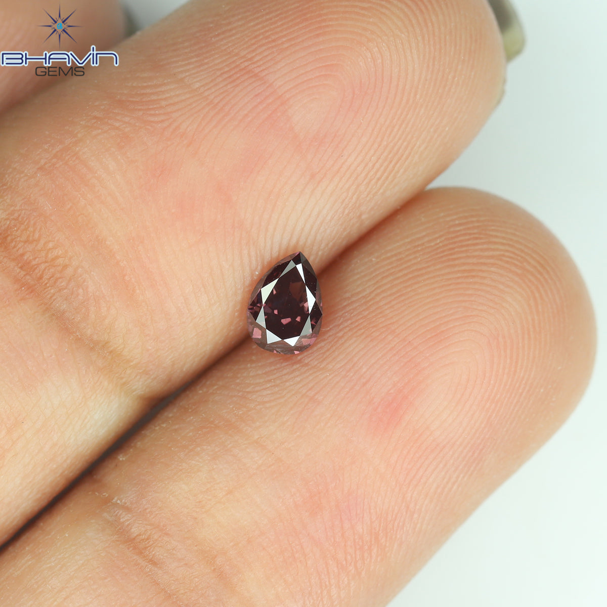 0.29 CT ペアシェイプ ナチュラル ダイヤモンド ピンク色 VS1 クラリティ (4.61 MM)