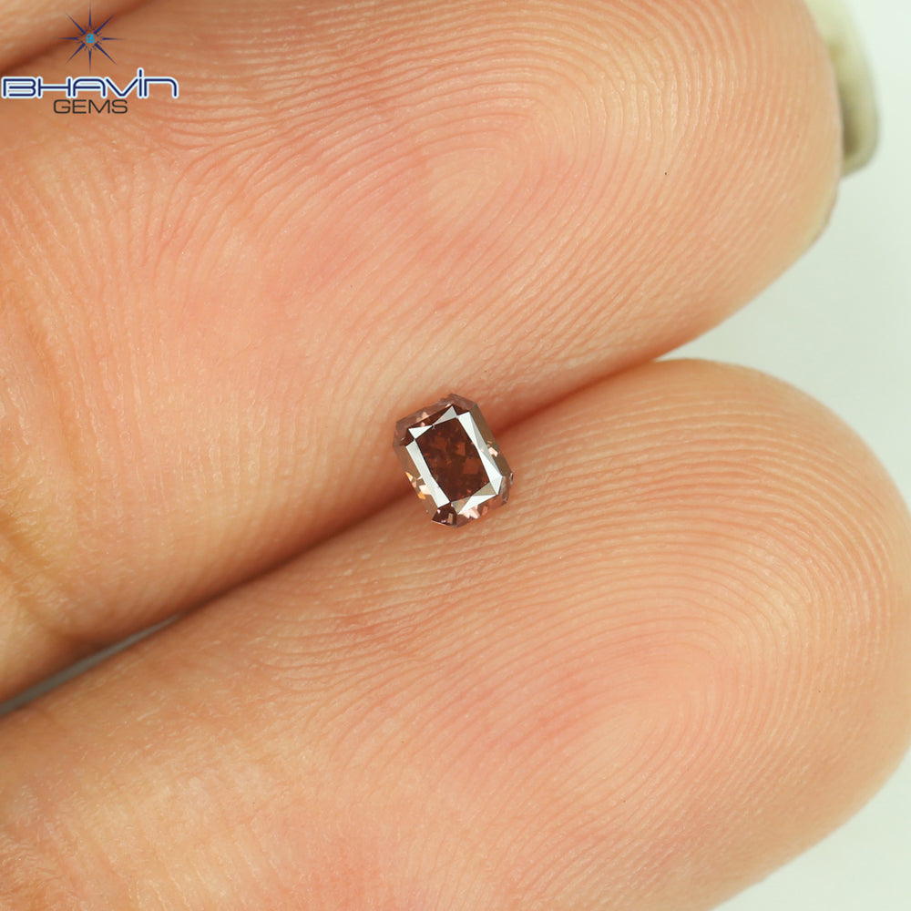 0.10 CT ラディアント シェイプ ナチュラル ダイヤモンド ピンク色 VS1 クラリティ (3.00 MM)