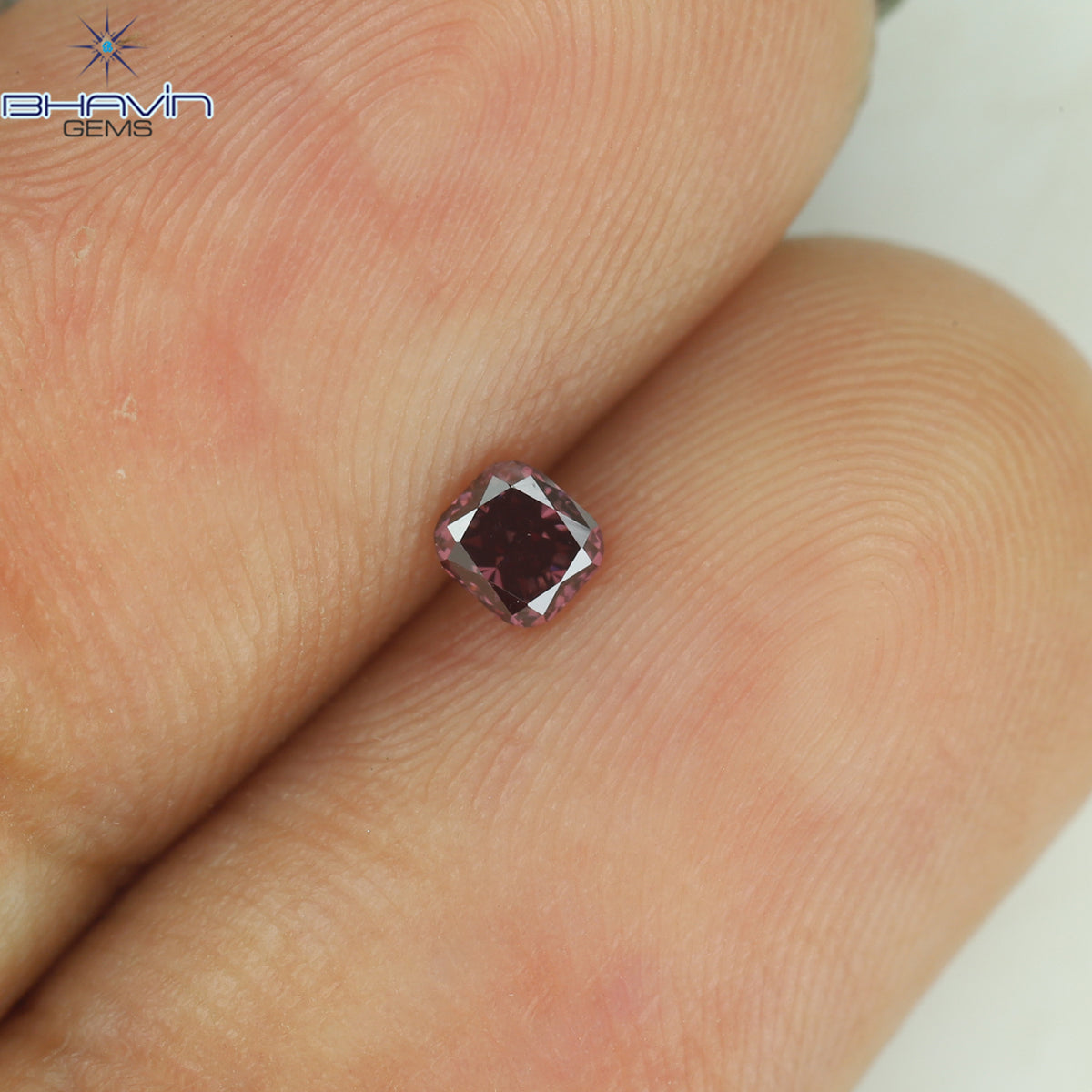0.12 CT Natural Cushion Diamond Enhanced Pink Color Clarity SI2 (2.85 MM)
