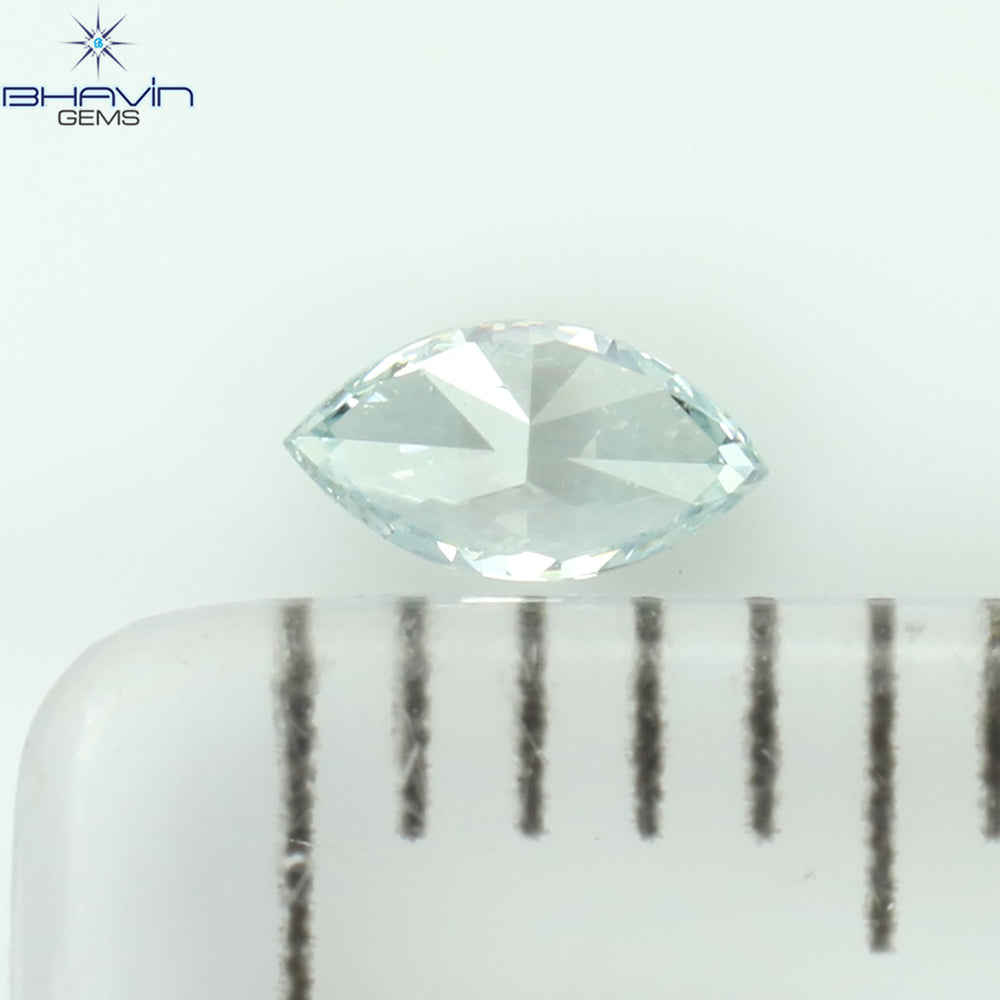 0.09 CT Marquise Shape Natural Diamond Greenish Blue Color VS2 Clarity (4.21 MM)
