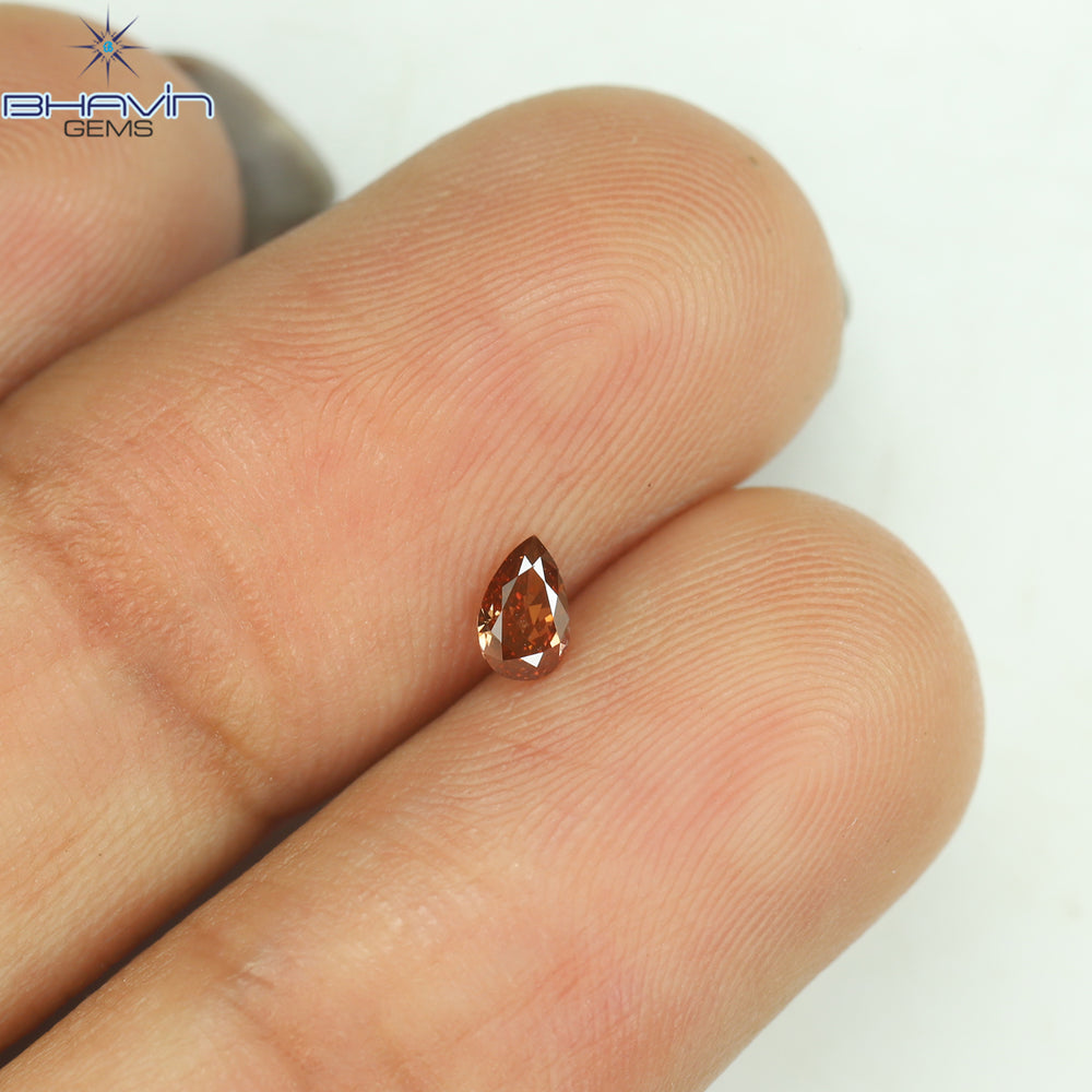 0.14 CT Pear Shape Natural Diamond Pink Color VS2 Clarity (4.15 MM)
