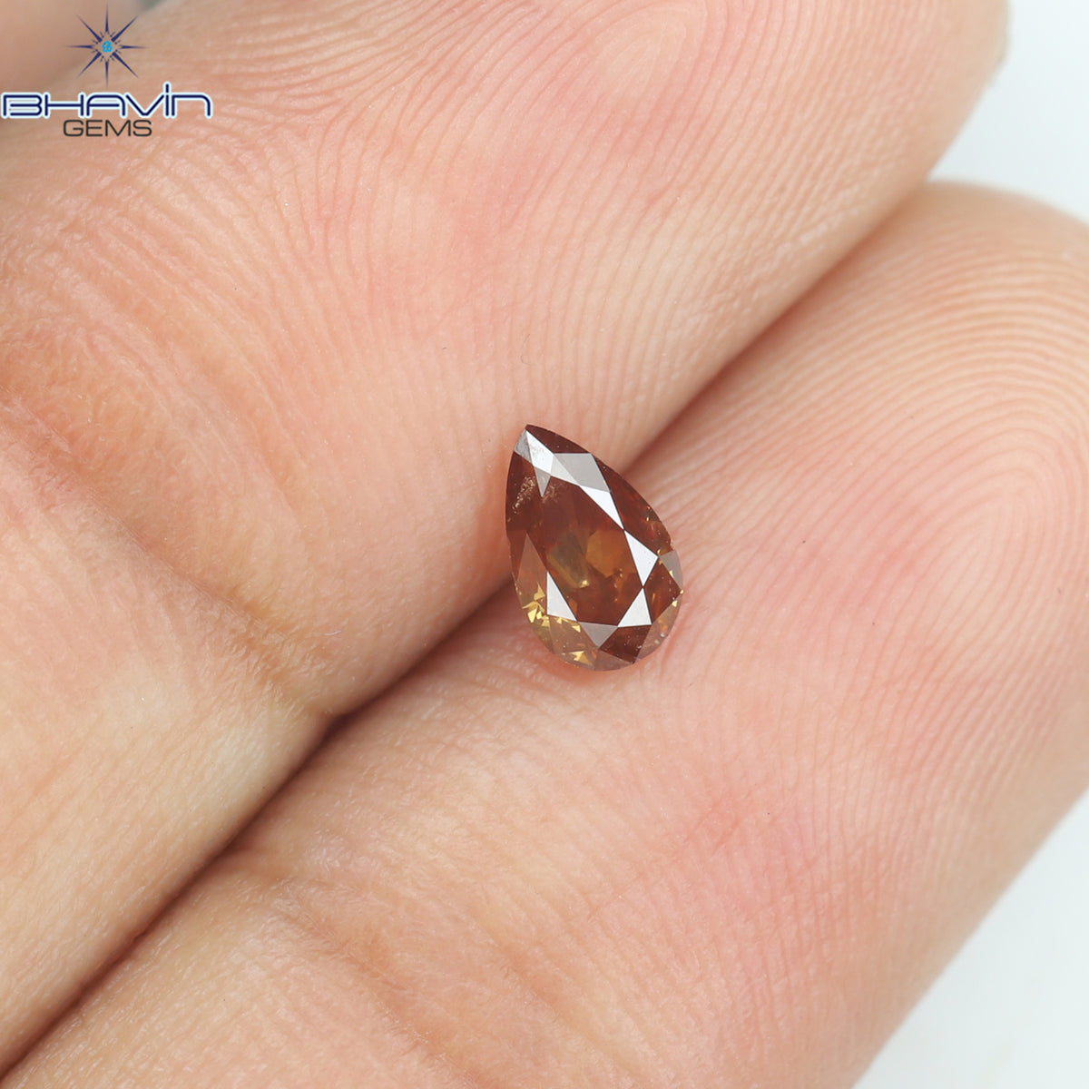 0.30 CT ペアシェイプ ナチュラル ダイヤモンド ピンク色 SI1 クラリティ (5.46 MM)