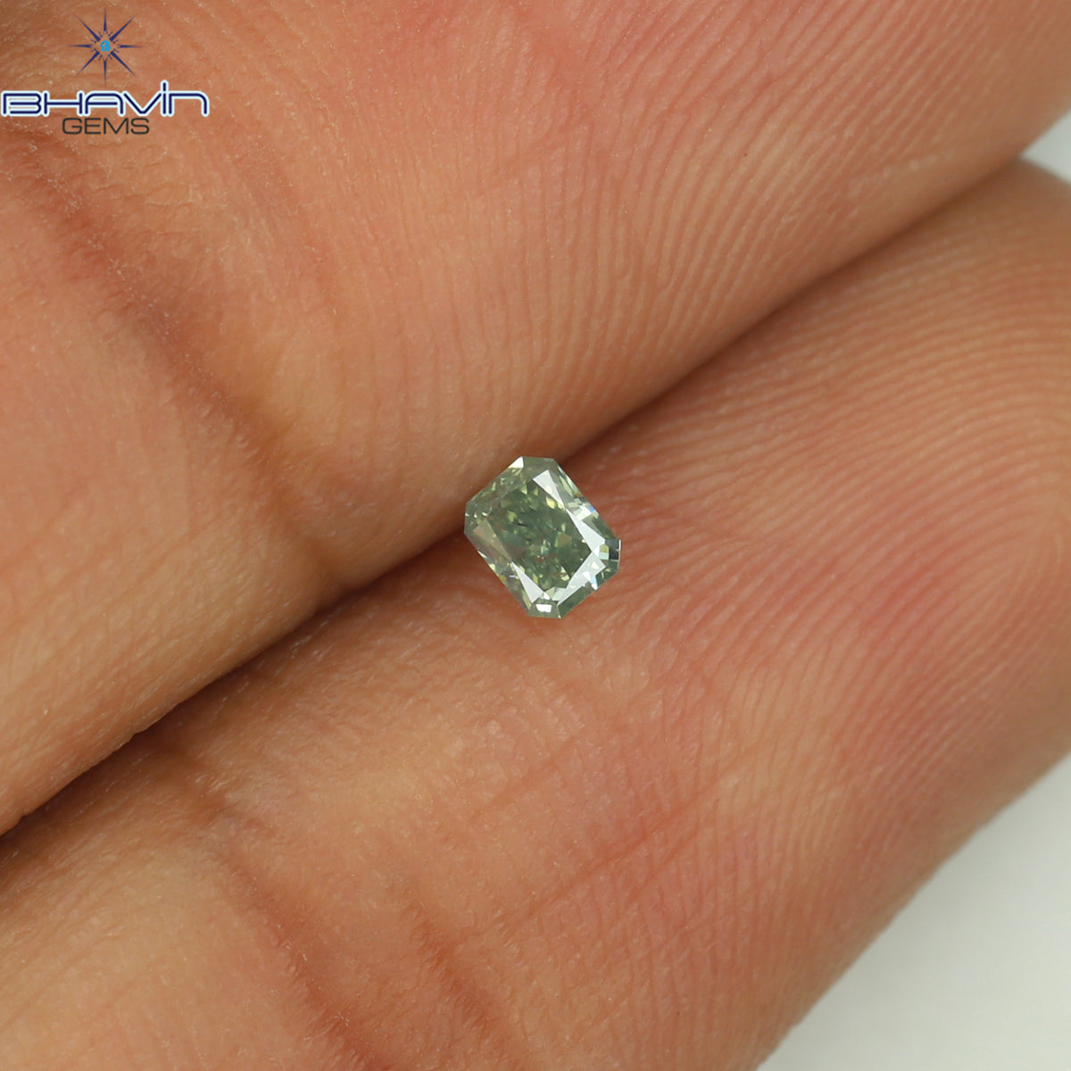 0.10 CT Natural Radiant Diamond Enhanced Bluish Green Color Clarity VS2 (2.93 MM)