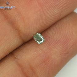 0.10 CT Radiant Shape Natural Diamond Bluish Green Color VS2 Clarity (2.93 MM)