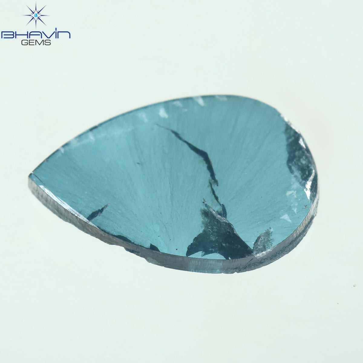 0.59 CT Natural Pear Diamond Enhanced Blue Color Clarity I1 (8.80 MM)
