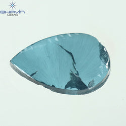 0.59 CT Pear Shape Natural Diamond Blue Color I1 Clarity (8.80 MM)
