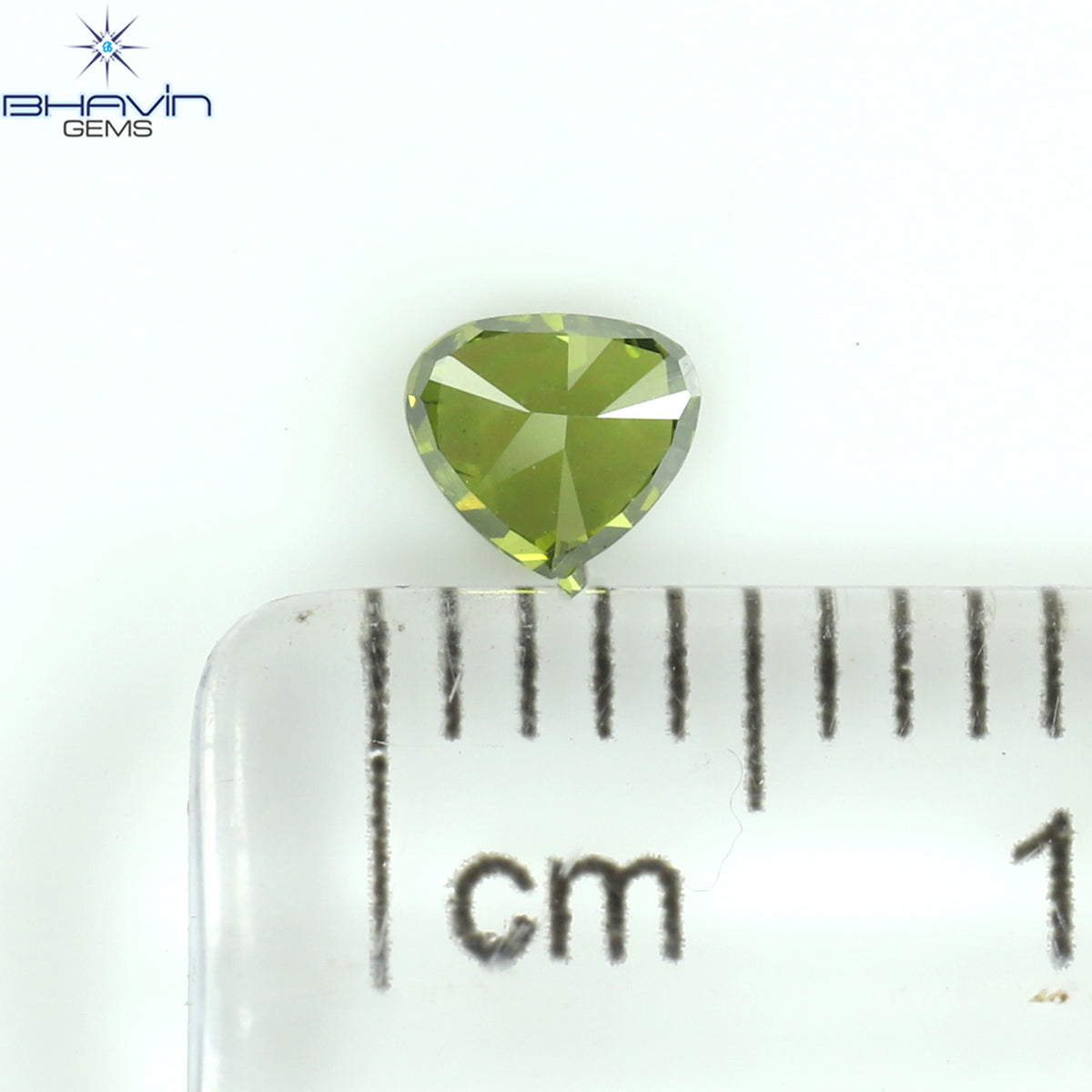 0.21 CT Natural Heart Diamond Enhanced Green Color Clarity VS1 (3.96 MM)