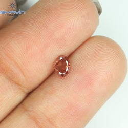 0.25 CT オーバル シェイプ ナチュラル ルース ダイヤモンド ピンク カラー SI1 クラリティ (4.55 MM)