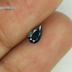 0.35 CT Pear Shape Natural Diamond Blue Color VS2 Clarity (5.95 MM)