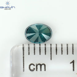 0.38 CT オーバル シェイプ ナチュラル ダイヤモンド ブルー カラー SI2 クラリティ (5.00 MM)