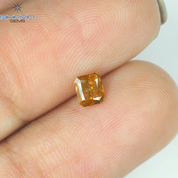0.27 CT Radiant Shape Natural Diamond Orange Pink Color SI2 Clarity (4.06 MM)
