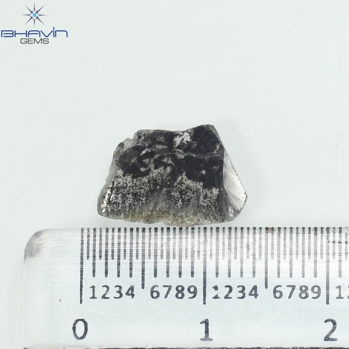 1.11 CT スライス形状 天然ダイヤモンド ソルト アンド ペッパー カラー I3 クラリティ (12.11 MM)
