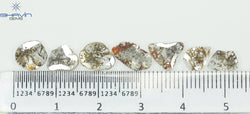 2.48 CT/7 個のスライス形状天然ダイヤモンド ソルト アンド ペッパー カラー I3 クラリティ (10.12 MM)