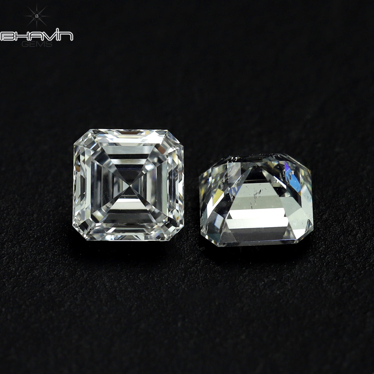 0.30 CT/2 Pcs Natural Asscher Diamond White (G+) Color Clarity VVS-VS (3.00 MM)