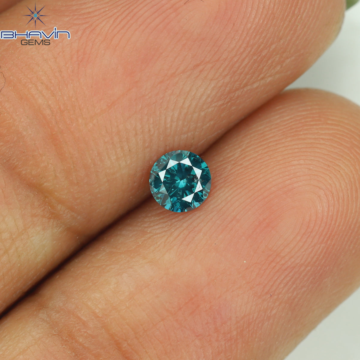 0.20 CT Natural Round Diamond Enhanced Blue Color Clarity SI2 (3.81 MM)