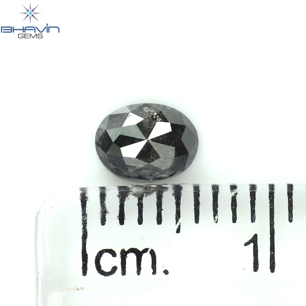 0.50 CT Oval Shape Natural Diamond Salt And Pepper Color I3 Clarity (5.56 MM)