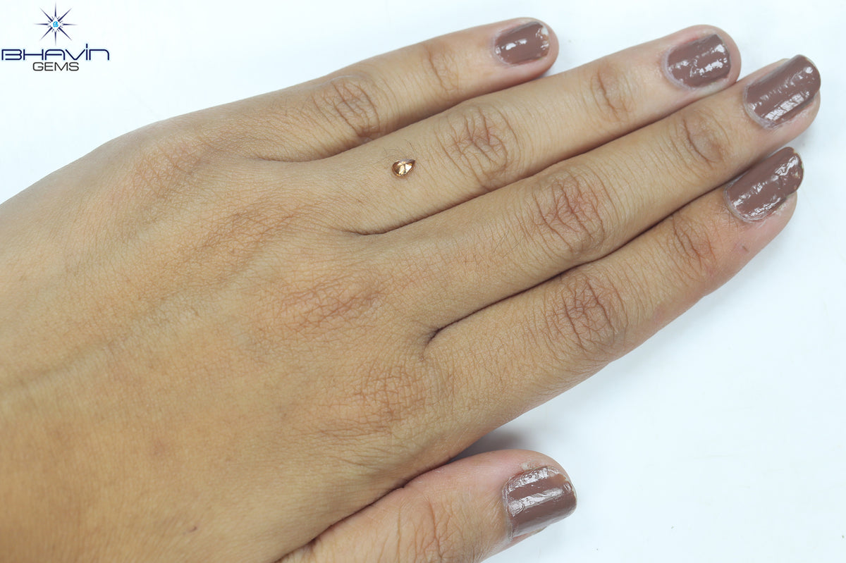 0.16 CT Natural Pear Diamond Enhanced Pink Color Clarity SI1 (4.38 MM)
