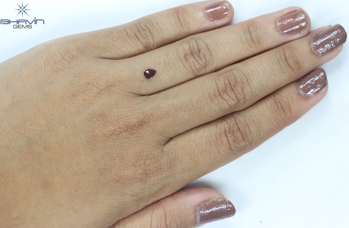 0.29 CT ペアシェイプ ナチュラル ダイヤモンド ピンク色 VS1 クラリティ (4.80 MM)