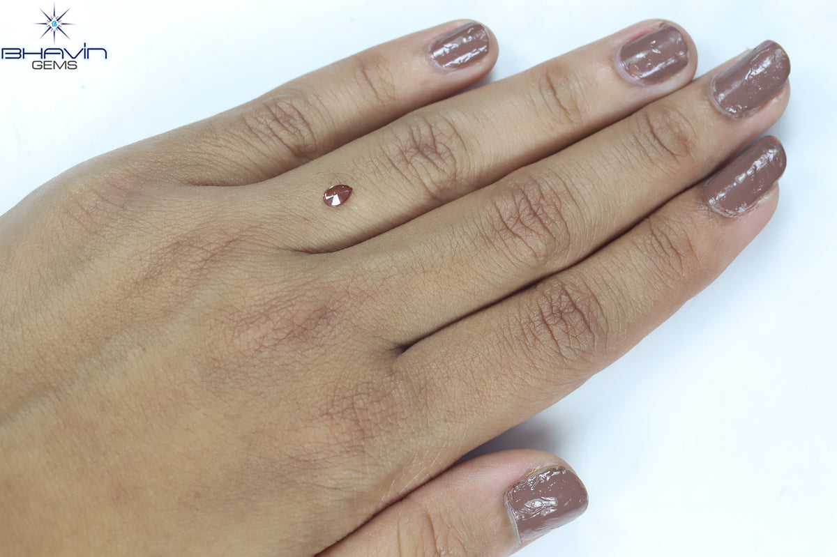 0.23 CT Natural Pear Diamond Enhanced Pink Color Clarity SI2 (4.87 MM)