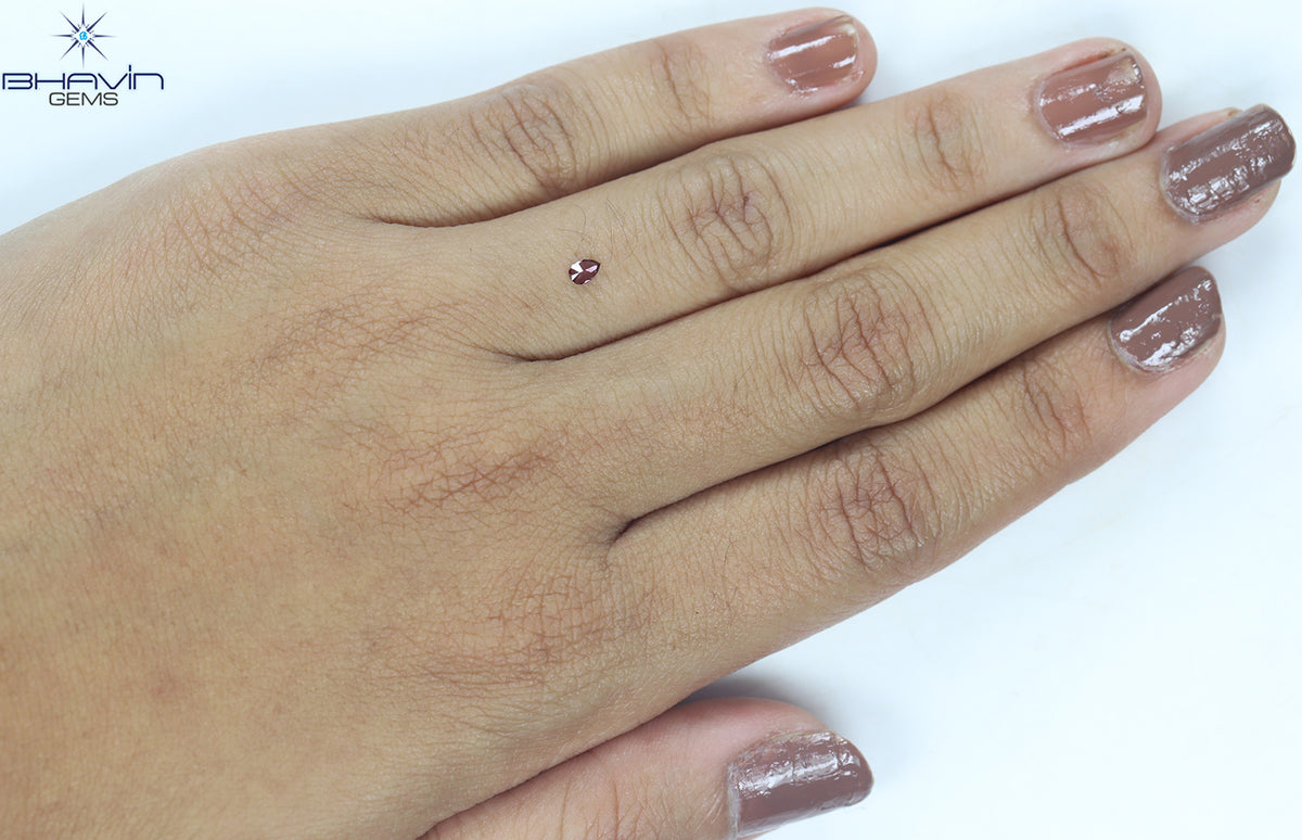0.07 CT ペアシェイプ ナチュラル ダイヤモンド ピンク色 VS1 クラリティ (3.20 MM)