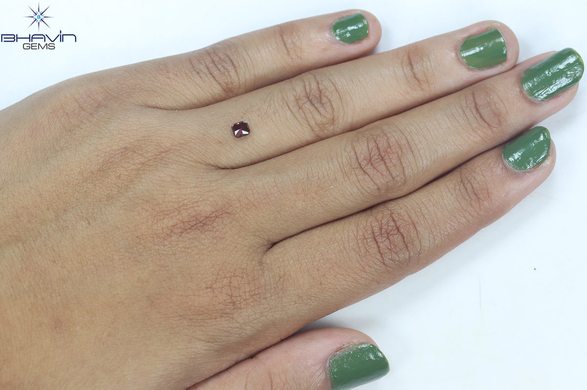 0.23 CT クッション シェイプ ナチュラル ルース ダイヤモンド 強化ピンク色 SI1 クラリティ (3.63 MM)