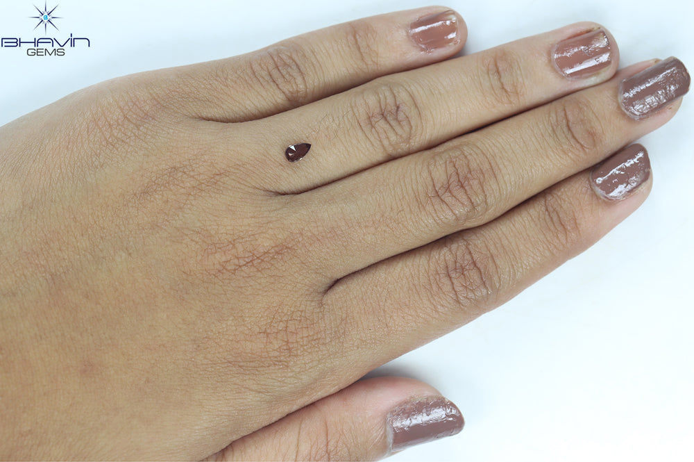 0.31 CT ペアシェイプ ナチュラル ダイヤモンド ピンク色 VS2 クラリティ (5.31 MM)