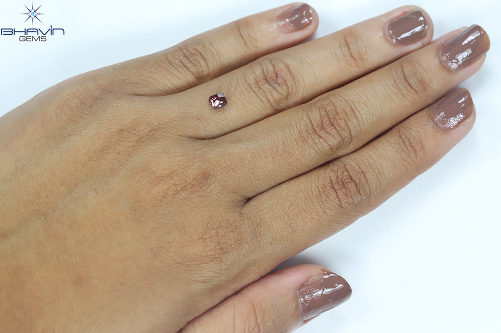0.54 CT Cushion Shape Natural Loose Diamond Enhanced Pink Color VS1 Clarity (4.31 MM)