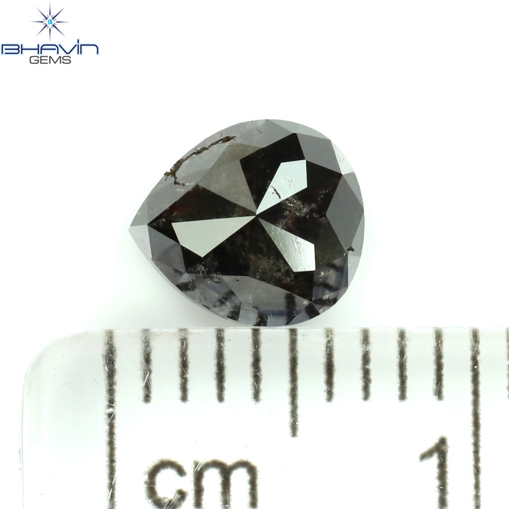 1.20 CT Pear Shape Natural Loose Diamond Salt And Pepper Color I3 Clarity (6.50 MM)