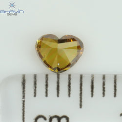0.34 CT ハートシェイプ ナチュラル ダイヤモンド オレンジ色 VS1 クラリティ (4.59 MM)