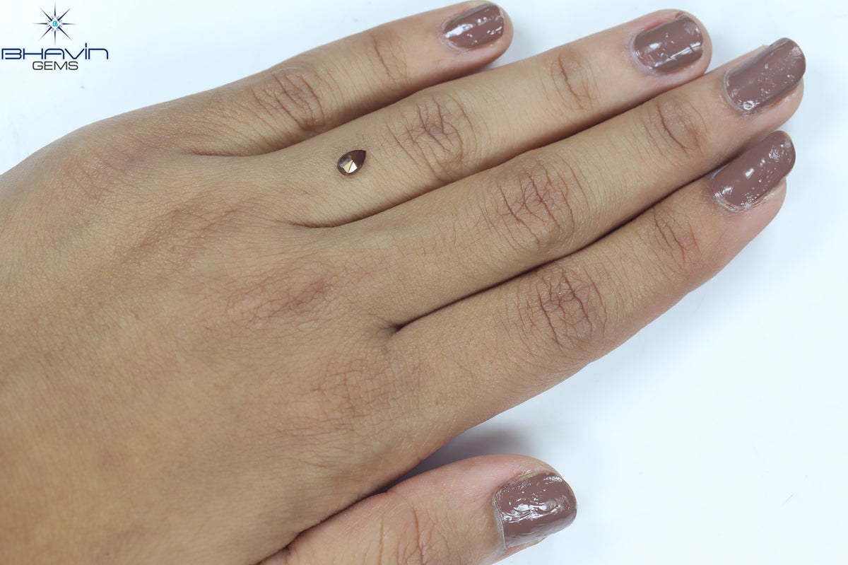 0.32 CT Natural Pear Diamond Enhanced Pink Color Clarity VS1 (5.33 MM)