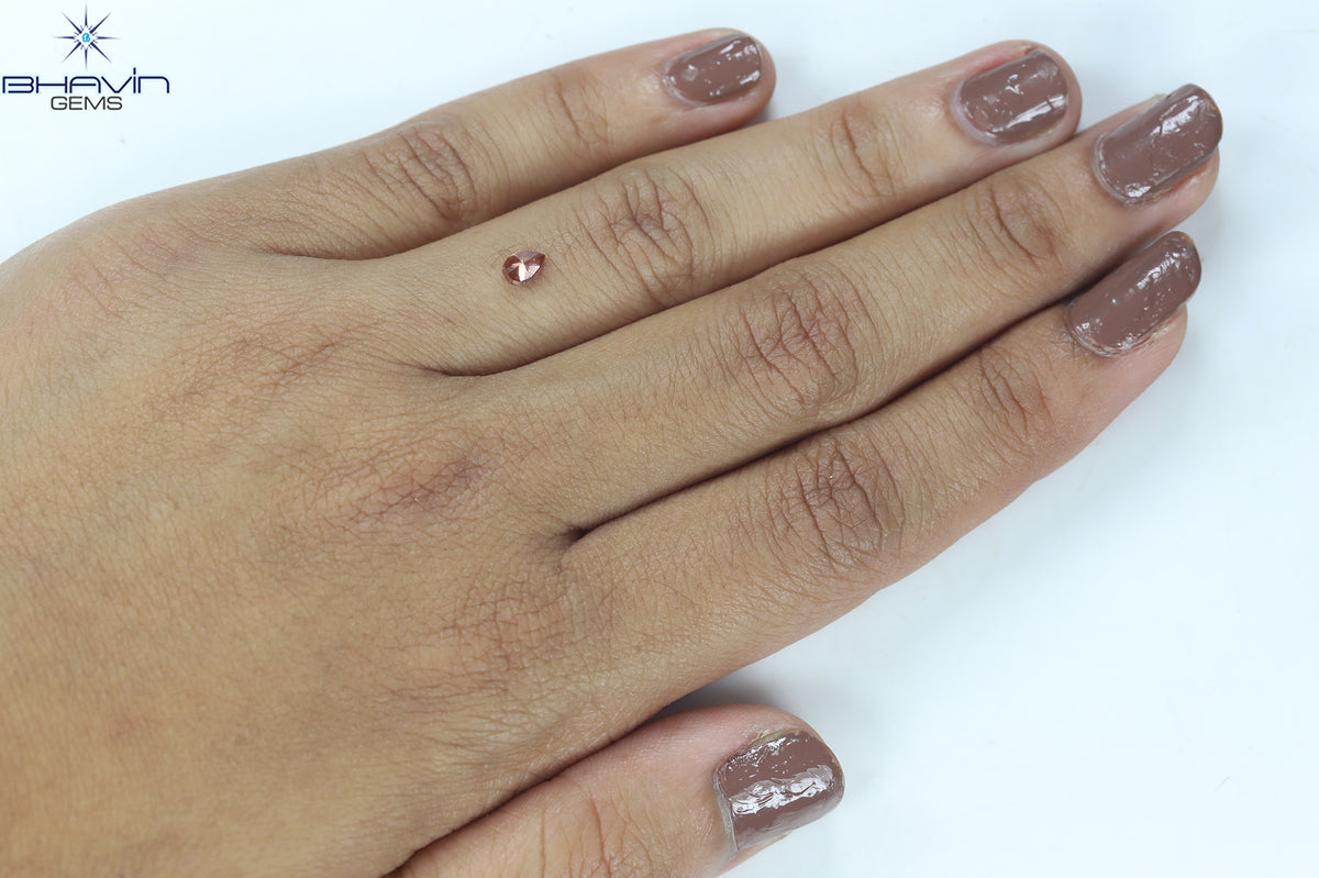 0.23 CT Natural Pear Diamond Enhanced Pink Color Clarity VS2 (4.72 MM)