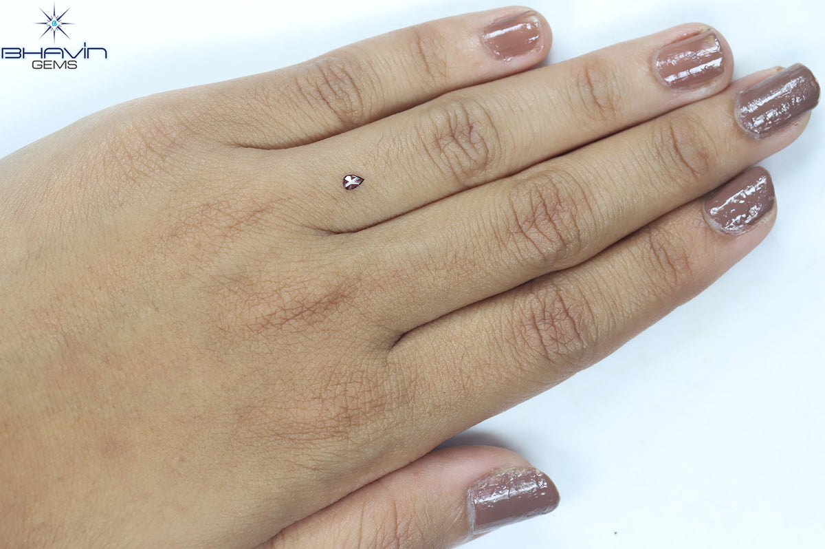 0.07 CT ペアシェイプ ナチュラル ダイヤモンド ピンク色 VS1 クラリティ (3.42 MM)