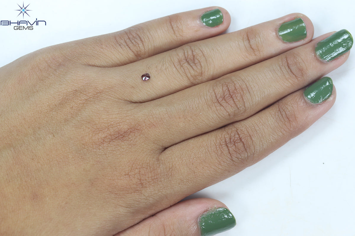 0.11 CT クッション シェイプ ナチュラル ルース ダイヤモンド 強化ピンク色 SI1 クラリティ (3.02 MM)