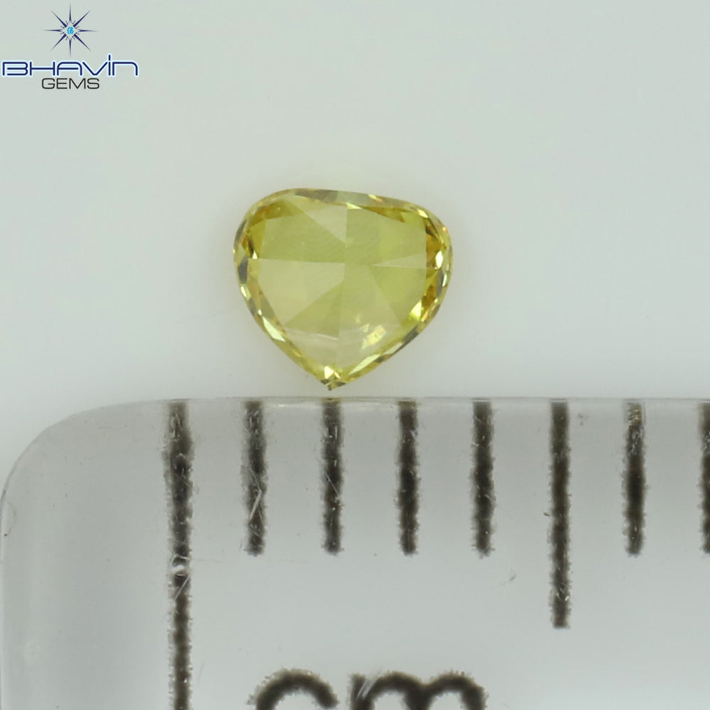 0.07 CT Heart Shape Natural Diamond Yellow Color VS2 Clarity (2.92 MM)