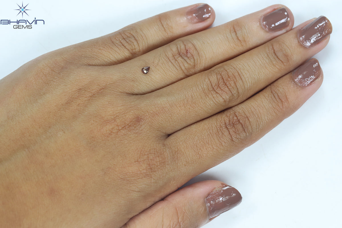 0.13 CT Natural Pear Diamond Enhanced Pink Color Clarity VS1 (3.60 MM)