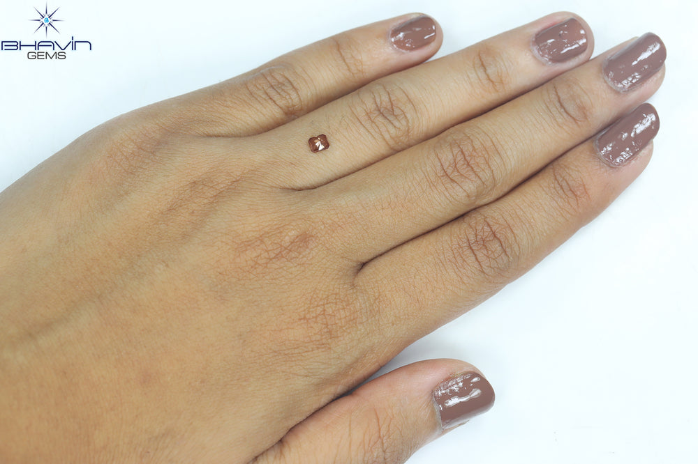 0.22 CT ラディアント シェイプ ナチュラル ダイヤモンド ピンク色 SI1 クラリティ (3.88 MM)