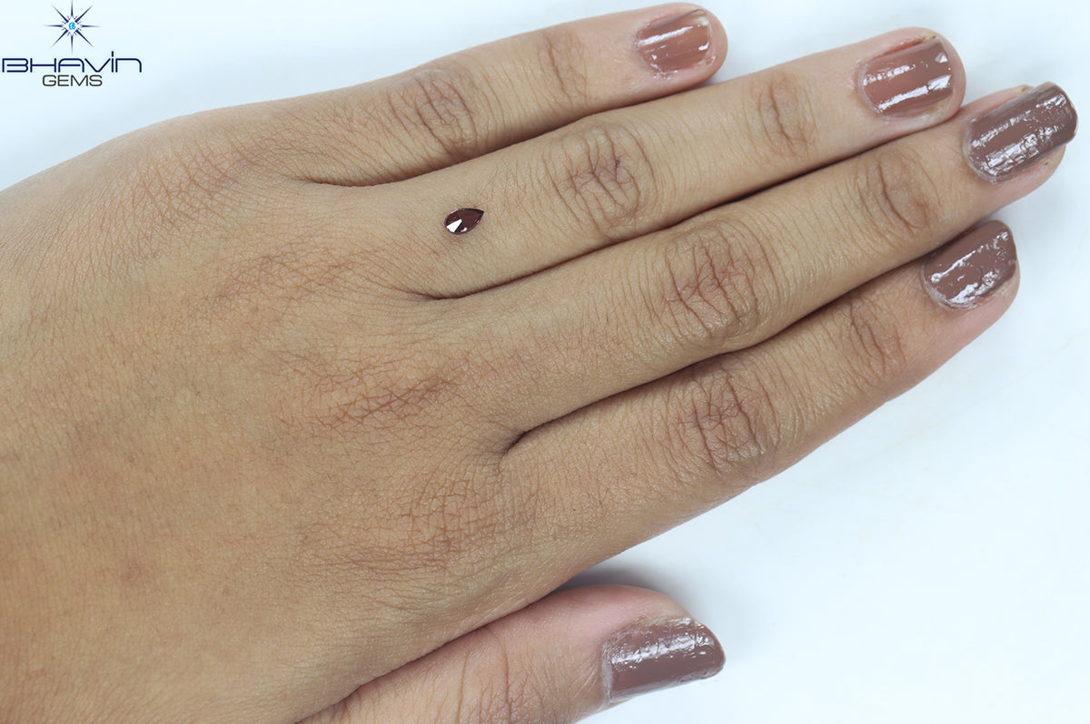 0.23 CT ペアシェイプ ナチュラル ダイヤモンド ピンク色 VS2 クラリティ (5.05 MM)