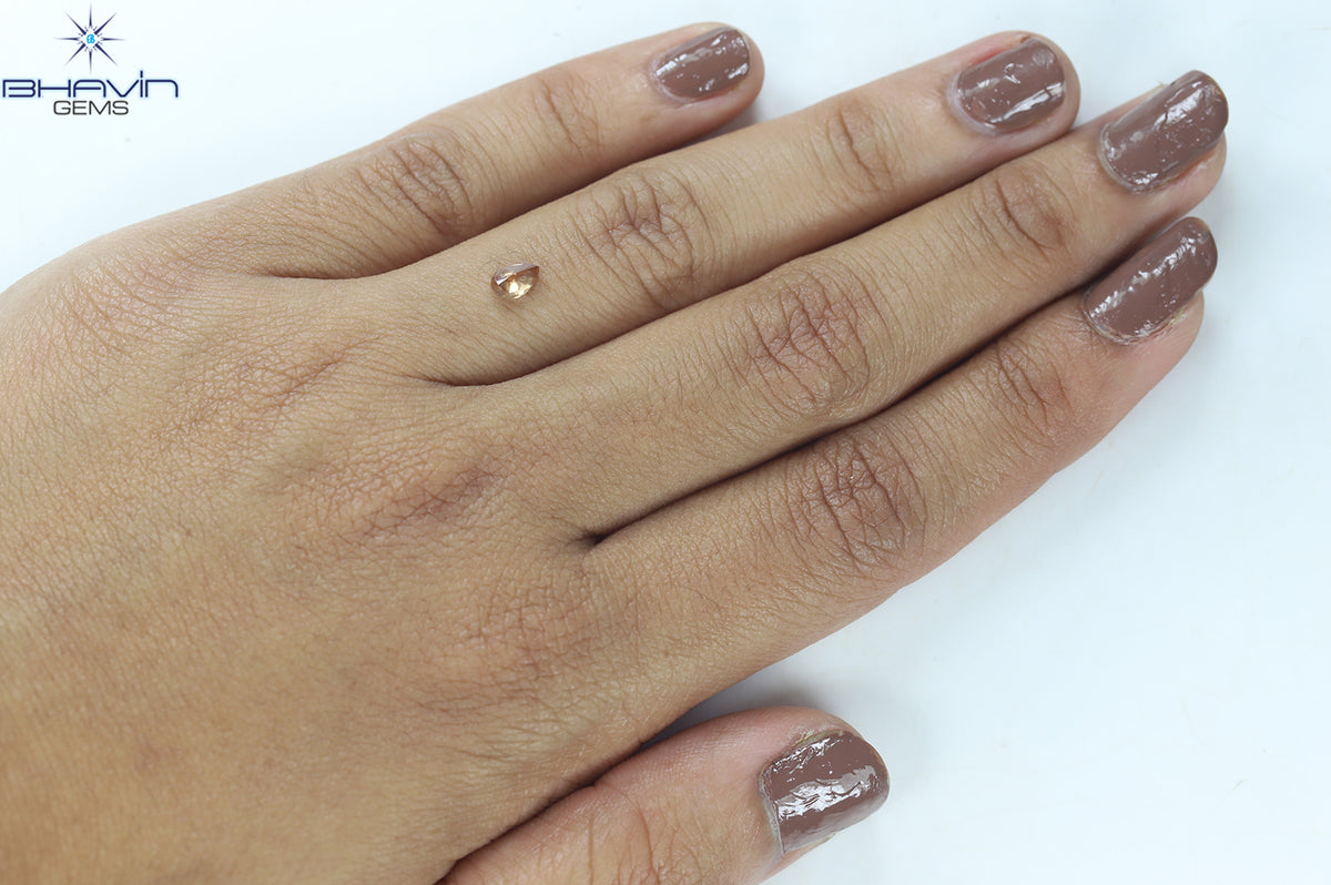 0.33 CT ペアシェイプ ナチュラル ダイヤモンド ピンク カラー I1 クラリティ (5.25 MM)