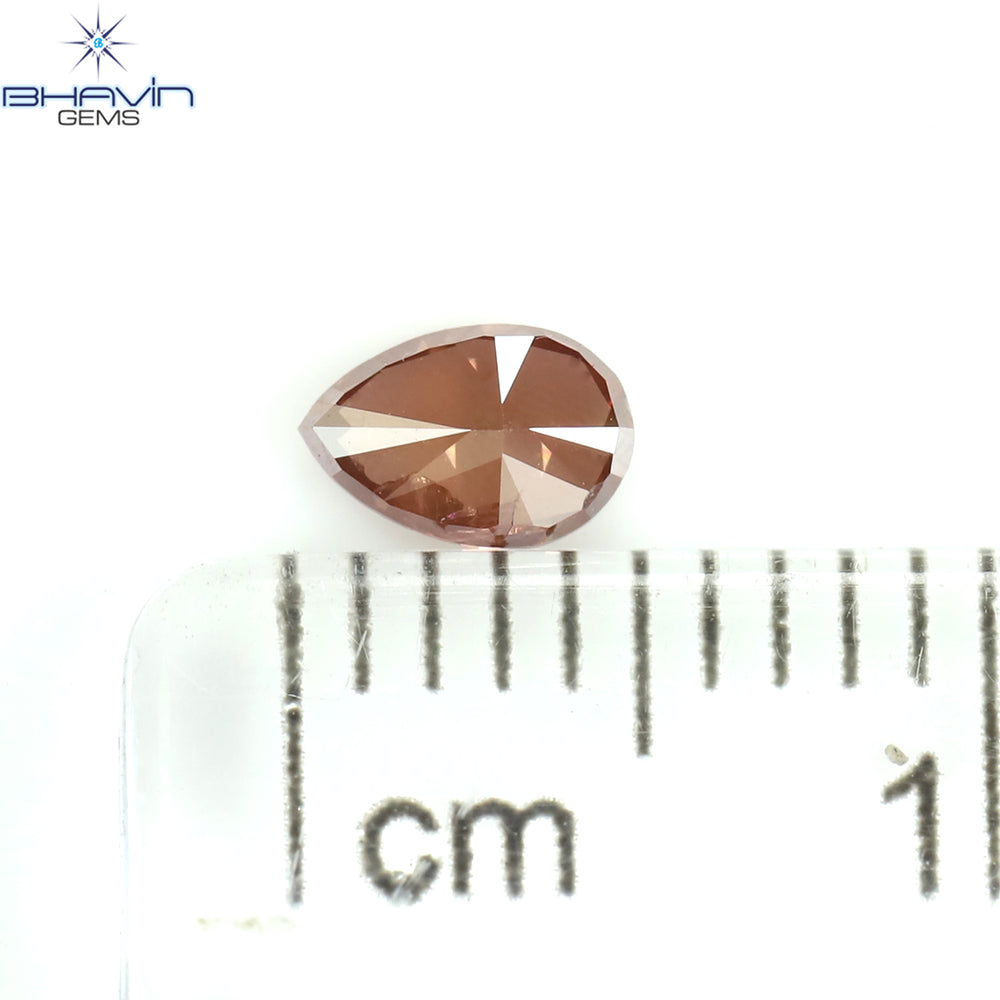 0.26 CT ペアシェイプ ナチュラル ダイヤモンド ピンク カラー I1 クラリティ (4.82 MM)